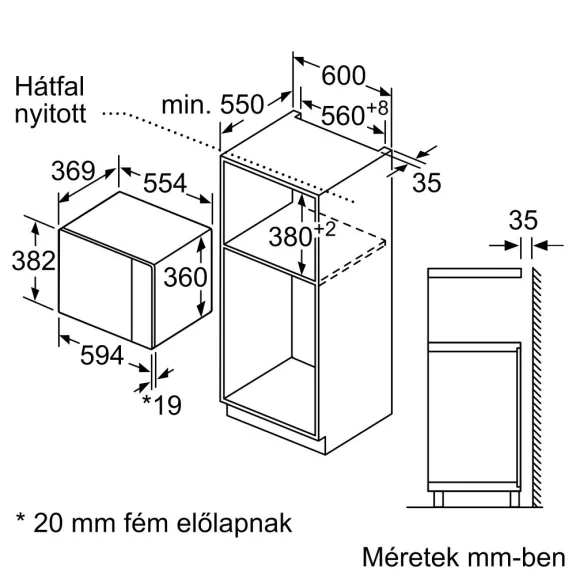 BOSCH BFL554MB0 Serie|6 Beépíthető mikrohullámú sütő | Fekete