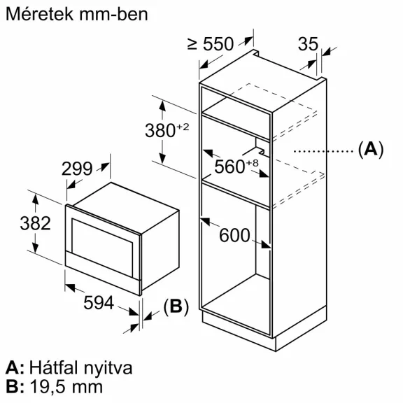 BOSCH BFL7221W1 Serie|8 Beépíthető mikrohullámú sütő | Fehér
