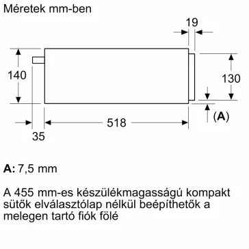   BOSCH BIC7101B1 Serie|8 Beépíthető melegen tartó fiók | Fekete