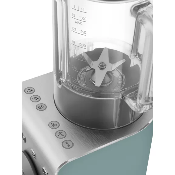 SMEG NAGY TELJESÍTMÉNYŰ TURMIXGÉP, Collezione design, vákuumszivattyú alaptartozék, matt smaragdzöld