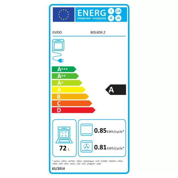 EVIDO LEVEL 60X beépíthető sütő, multifunkciós, 60 cm, inox/fekete üveg