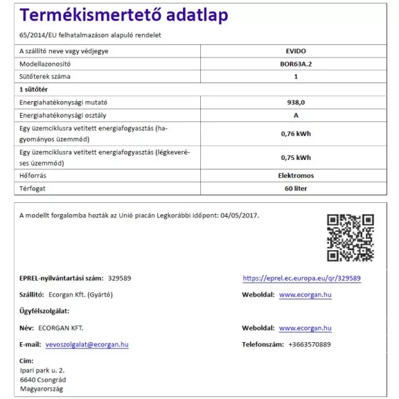 EVIDO RUSTIC-O 60A légkeveréses sütő, grill ,analóg,antracit/bronz