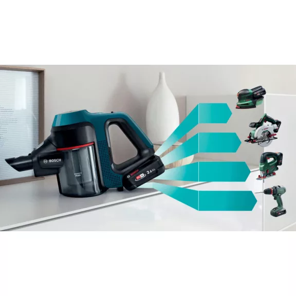 BOSCH BSS71125AH Serie|7 Akkumulátoros porszívó | Unlimited 7 | 18 V / 2,5 Ah Li-Ion akku | Kék