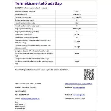 EVIDO TRICOL 50X kürtős fali páraelszívó, 50 cm, inox