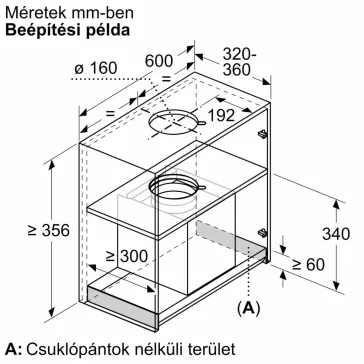   BOSCH DBB65CC60 Serie|4 Integrált beépíthető design páraelszívó | 583 m3/óra | 60 cm | Fekete