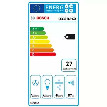   BOSCH DBB67DP60 Serie|6 Integrált beépíthető design páraelszívó | TouchControl | 699 m3/óra | 60 cm | Fekete