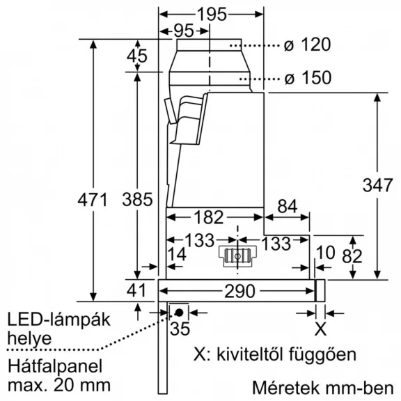 BOSCH DFS067A51 Serie|4 Beépíthető teleszkópos páraelszívó | 728m3/óra | 60 cm | Nemesacél