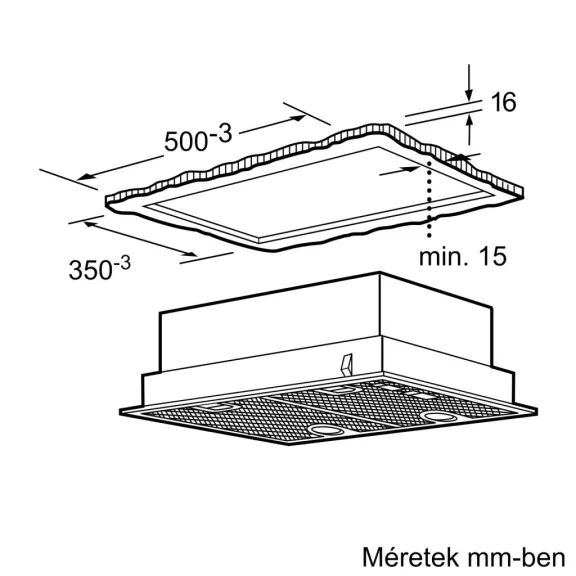 BOSCH DHL555BM Serie|4 Álkürtőbe beépíthető páraelszívó | 604m3/óra | 50 cm | Nemesacél