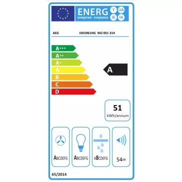   AEG DIE5961HG Sziget páraelszívó | H2H | Breeze funkció | 700m3/óra | 90 cm | Inox