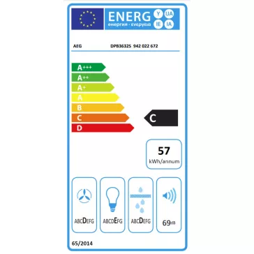   AEG DPB3632S Beépíthető teleszkópos páraelszívó | LED | 60 cm | Inox