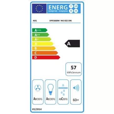   AEG DPE5660M Beépíthető teleszkópos páraelszívó | LED | 60 cm | Inox