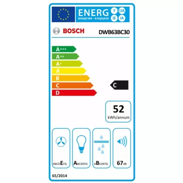   BOSCH DWB95CC30 Serie|4 Beépíthető fali kürtős páraelszívó | 594 m3/óra | 90cm | Nemesacél