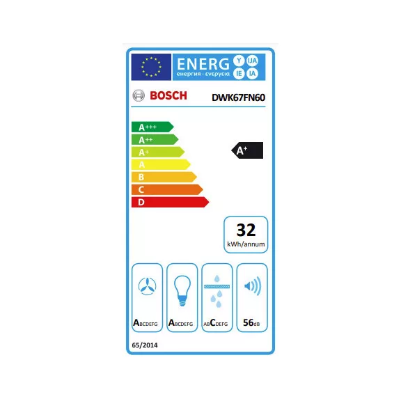 BOSCH DWK67FN60 Serie|4 Beépíthető fali kürtős páraelszívó | TouchSelect | SoftLight | EcoSilence Drive | 768m3/óra | 60 cm | Fekete