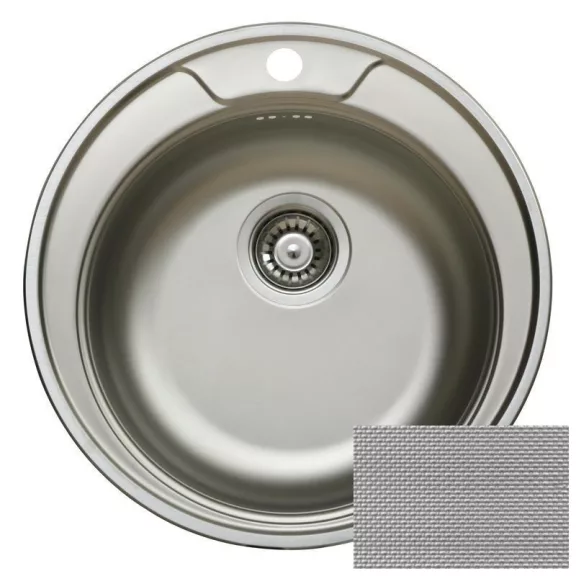 LIVINOX RONDO 145 karcálló szövetmintás rozsdamentes acél mosogató, 480 mm
