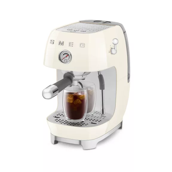 SMEG ESPRESSO KÁVÉFŐZŐ COLD BREW FUNKCIÓVAL, retro, bézs