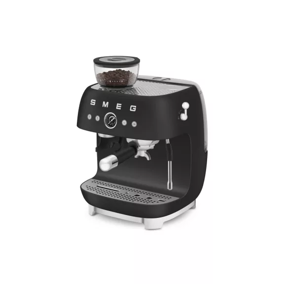 SMEG ŐRLŐVEL KOMBINÁLT ESPRESSO KÁVÉFŐZŐ, retro, matt fekete