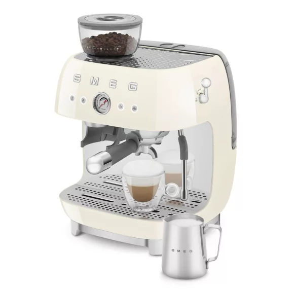 SMEG ŐRLŐVEL KOMBINÁLT ESPRESSO KÁVÉFŐZŐ, retro, bézs