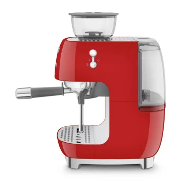   SMEG ŐRLŐVEL KOMBINÁLT ESPRESSO KÁVÉFŐZŐ, retro, piros