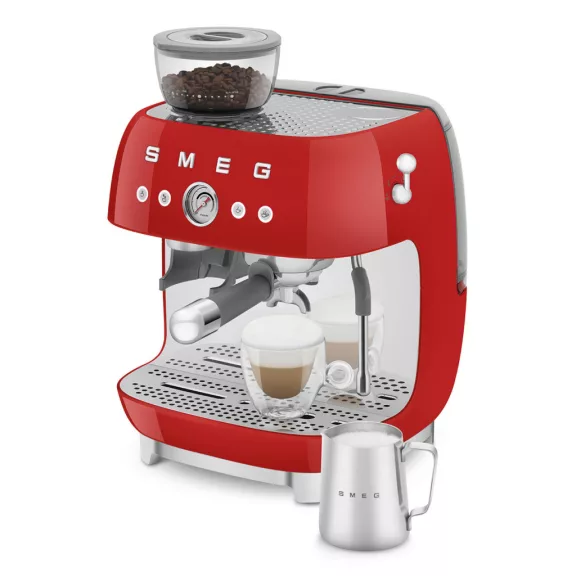 SMEG ŐRLŐVEL KOMBINÁLT ESPRESSO KÁVÉFŐZŐ, retro, piros