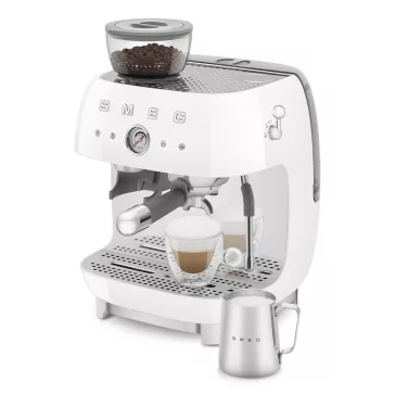   SMEG ŐRLŐVEL KOMBINÁLT ESPRESSO KÁVÉFŐZŐ, retro, fehér