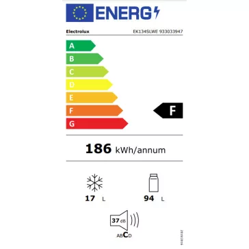   Electrolux EK134SLWE Beépíthető hűtőszekrény | 111 l | 75.8 cm magas | 54.8 cm széles