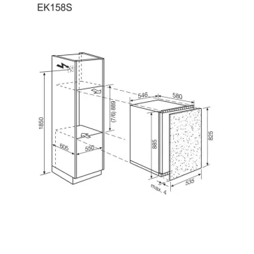   Electrolux EK158SLWE Beépíthető hűtőszekrény | 140l | 88.9 cm magas | 55 cm széles