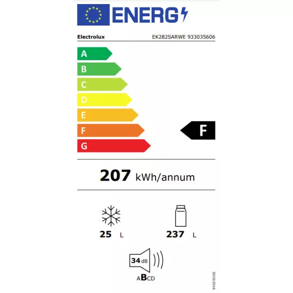 Electrolux EK282SARWE Beépíthető hűtőszekrény | DynamicAir | 262 l | 152.3 cm magas | 54.7 cm széles