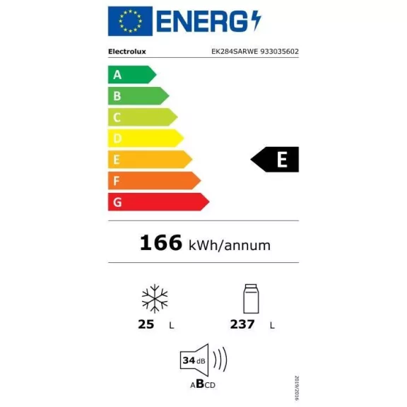 Electrolux EK284SARWE Beépíthető hűtőszekrény | DynamicAir | 262 l | 152.3 cm magas | 54.7 cm széles