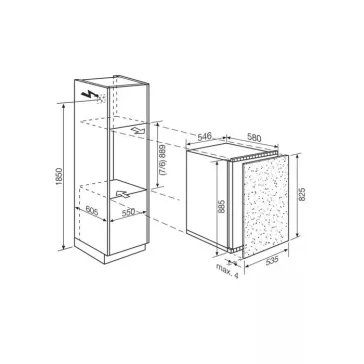   Electrolux Novamatic EK717.2L Beépíthető hűtőszekrény | 140l | 88.9 cm magas | 55 cm széles