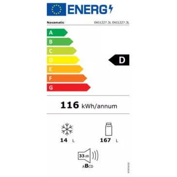   Electrolux Novamatic EKI1227.3L Beépíthető hűtőszekrény | 181 l | 122,5 cm magas | 56 cm széles