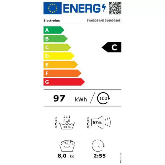 Electrolux EW6D384AE GentleCare Hőszivattyús szárítógép 