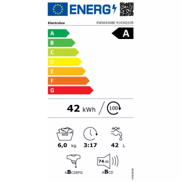   Electrolux EWS6426BE PerfectCare Keskeny elöltöltős mosógép    