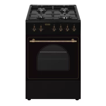   EVIDO FREE GE55A gáztűzhely, rusztikus design, 50x55 cm, elektromos sütő, 48 l, antracit/bronz