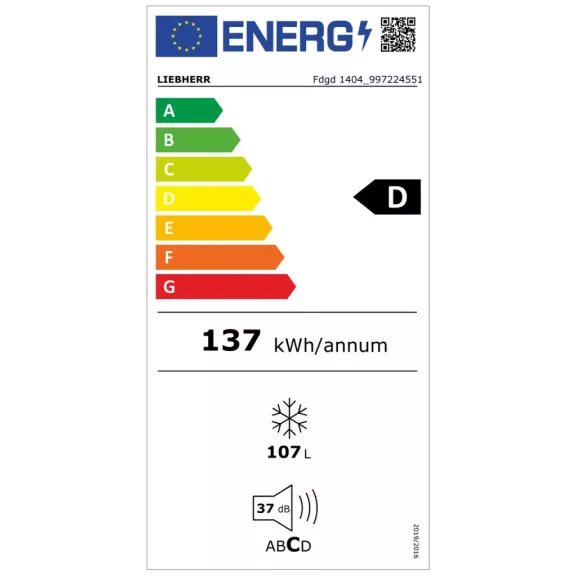LIEBHERR Fdgd 1404 Pure Asztali fagyasztószekrény | SmartFrost | Szürke
