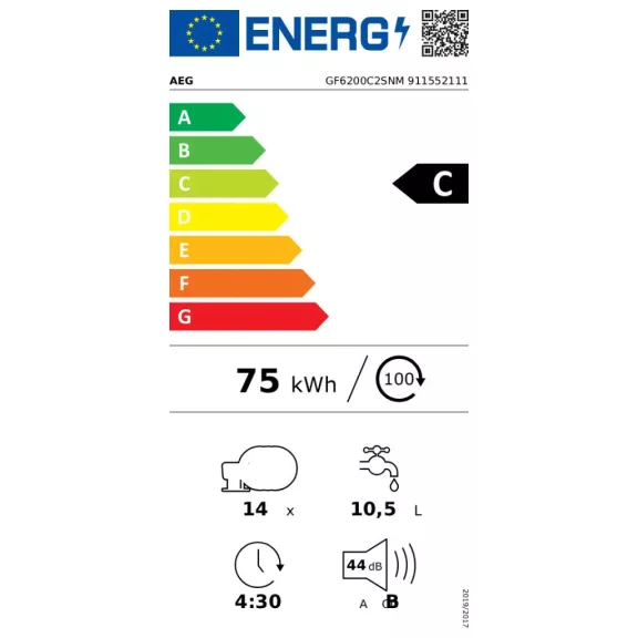 AEG GF6200C2SNM Szabadonálló mosogatógép | Inox | 60 cm