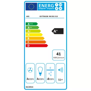   AEG GV77D61SB Beépíthető fali kürtős páraelszívó | 60cm | Fekete