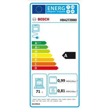 BOSCH HBA272BB0 Serie|4 Beépíthető sütő | Fekete