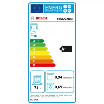 BOSCH HBA272BB3 Serie|4 Beépíthető sütő | Fekete