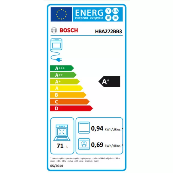 BOSCH HBA272BB3 Serie|4 Beépíthető sütő | Fekete