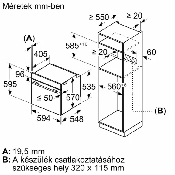 BOSCH HBA274BB3F Serie|4 Beépíthető sütő | Fekete