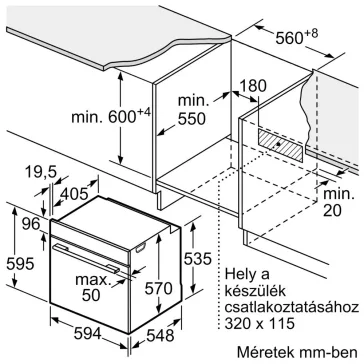 BOSCH HBA574BB3 Serie|4 Beépíthető sütő | Fekete