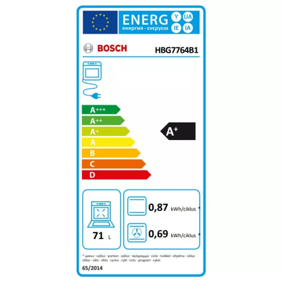 BOSCH HBG7764B1 Serie|8 Beépíthető sütő | Fekete