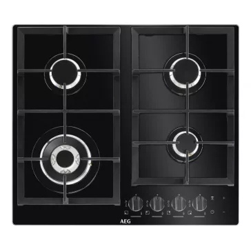   AEG HKB64540NB Beépíthető gázfőzőlap | LED | FlameLight | H2H | WOK | 60 cm | Fekete