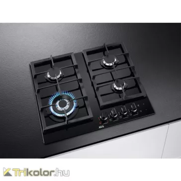   AEG HKB64540NB Beépíthető gázfőzőlap | LED | FlameLight | H2H | WOK | 60 cm | Fekete