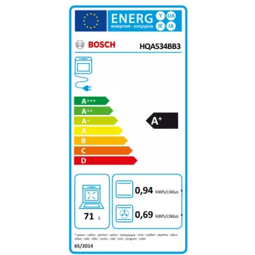   BOSCH HQA534BB3 Serie|4 Beépíthető sütő gőz funkcióval | Fekete