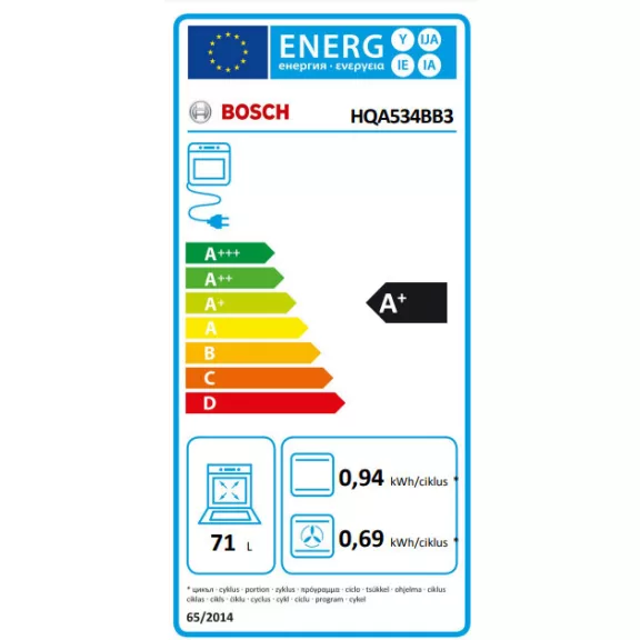BOSCH HQA534BB3 Serie|4 Beépíthető sütő gőz funkcióval | Fekete