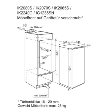   Electrolux IK2080SR Beépíthető hűtőszekrény | OptiSpace | 167 l | 122.4 cm magas | 55.6 cm széles