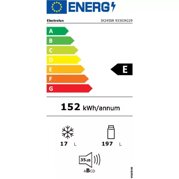Electrolux IK245SR Beépíthető hűtőszekrény | OptiSpace | 214 l | 126.5 cm magas | 54.7 cm széles