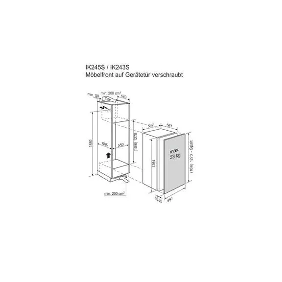 Electrolux IK245SR Beépíthető hűtőszekrény | OptiSpace | 214 l | 126.5 cm magas | 54.7 cm széles