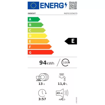 Indesit IN2FE13CNO7S Szabadonálló Mosogatógép